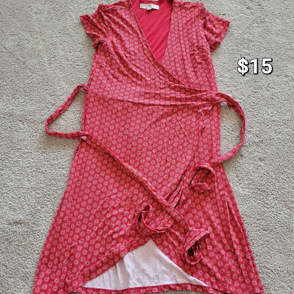 Red LOFT wrap dress!